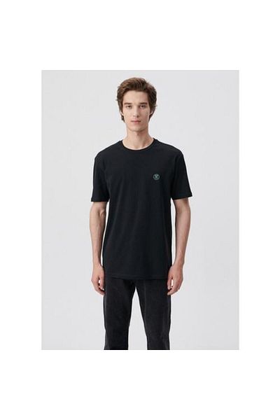 Mavi Λογότυπο Κεντημένο Μαύρο Ανδρικό T-shirt M067074-900
