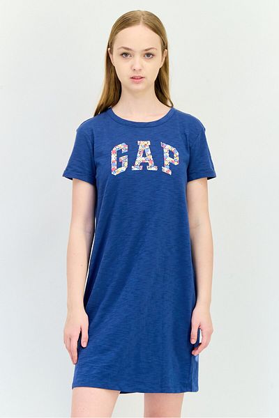 GAP Women Brand Logo Mini Dress, Blue