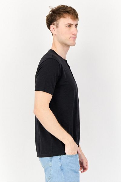 GAP Men Crew Neck Short Sleeves Plain T-shirt, Black