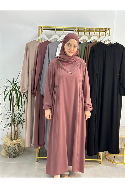R&S modibone Σετ φορέματος Dusty Rose Souffle - Κατάλληλο για Rohali, Hajj και Umrah στο πλάι
