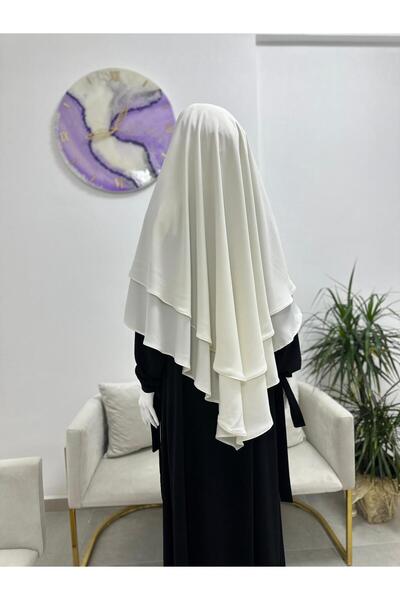 R&S modibone Two-Layer Ready Sofle Scarf Medina Ipegi Suitable for Hajj and Umrah Ecru