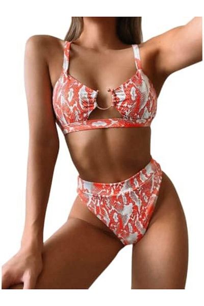 Dee-Trimmer Dee Trimmer Nikki Holi Flash 2 set Swimwear Orange Colour For Beach, Swimming Pool Outing Bikini And