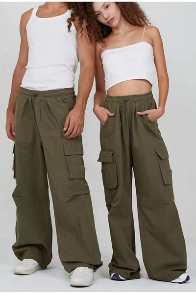 SEFUR Loose Fit Baggy Parachute CARGO POCKET Παντελόνι με ελαστικό ρυθμιζόμενο πόδι
