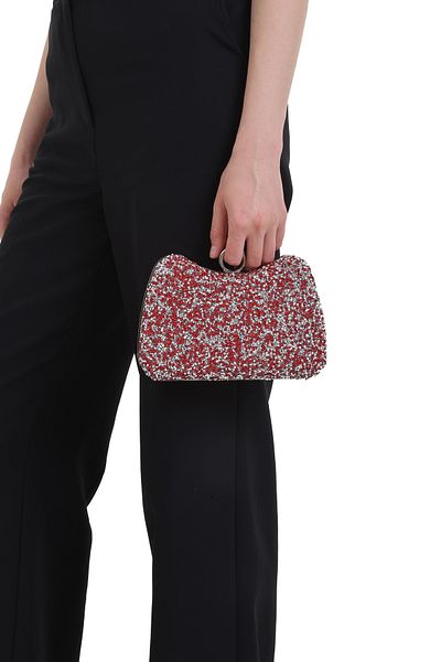 By EDUU Colorful Stone Women's Stone Embroidered Stylish Ring Detailed Arm and Shoulder Evening Dress Bag