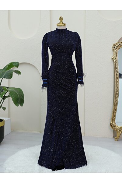 HİJABAYA Βραδινό φόρεμα με μανίκια με διπλή ουρά μπροστά
