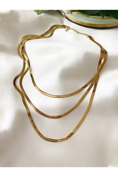 Asia by Leuvoié Asia By Leuvoie 316L Paslanmaz Çelik Üçlü İtalyan Zincir Kolye