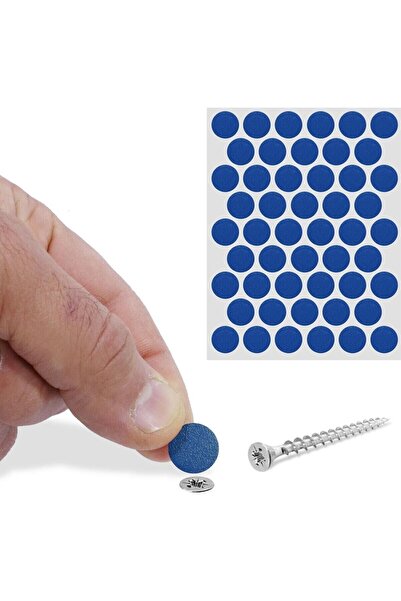 Sucuoğlu Yapışkanlı Vida Gizleme Yapıştırma Vida Tapası Tıpası(50 Adet) - Mavi