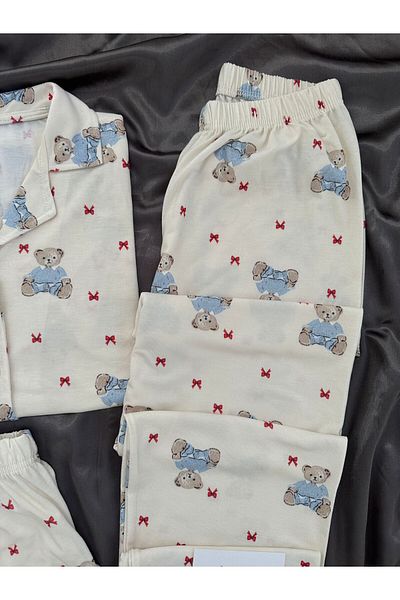Lena Homewears Γυναικείο Σετ Πιτζάμες με κοντό μανίκι Sweet Bear 3 τεμαχίων