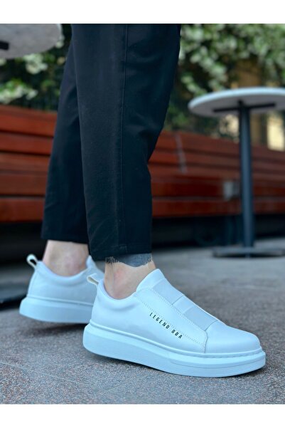 BOA Ba0307 Thick High Sole Double Tape White Men's Shoes