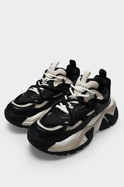 Lufian 122230015 Kate Sneaker Unisex Δερμάτινα Αθλητικά Παπούτσια Μαύρα