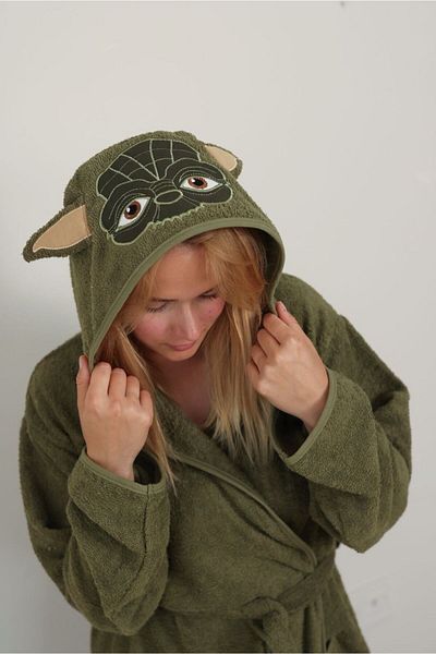 calove رداء حمام للجنسين من القطن 100% بنمط Alien Yoda
