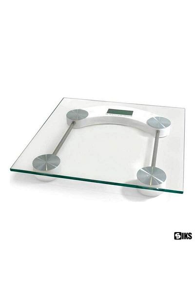 SIKS ® Body Scale, Transparent, Automatic Shutoff, Maximum Person Capacity 180 Kg, Glass, Square