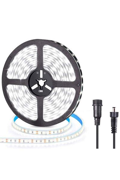 SIKS Kit bandă LED 12V, lumină ambientală, alb rece, 5 metri, IP65, bandă LED, cu transformator