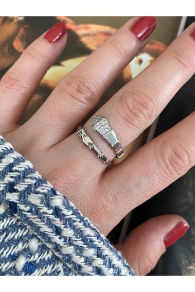 Pinery Jewels الزركون حجر الأفعى خاتم المرأة