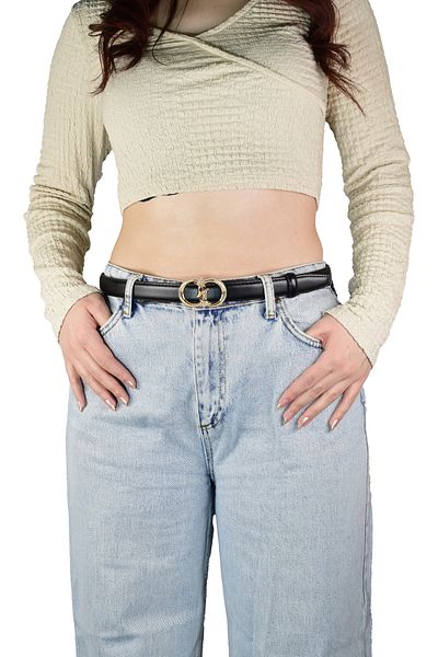 GoDeri Cataramă automată, centură neagră pentru femei fără găuri, centură pentru pantaloni, centură pentru rochie, 2,5 cm_auto