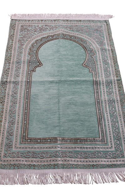 SALVUS Lüks Astarlı Burgu Saçaklı Seccade – Hac Umre Hediyelik ve Çeyizlik