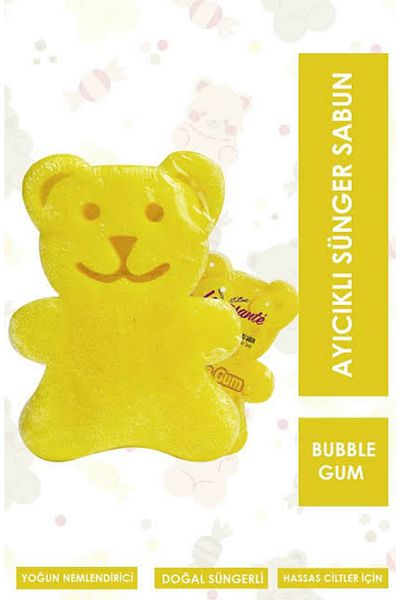BALCI HEDİYELİK Colorful soap - mixed fruit soap with spongy teddy bear