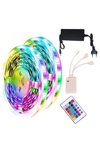 SIKS Smart Rgb 12v Led Strip Kit, Multicolor Ambient Light, 10 Meters, 24 Key Remote Control