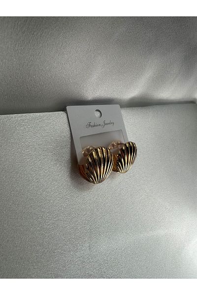 demirosa Seashell Form Gold Color Earrings