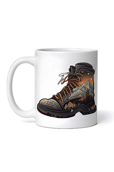 OEM Cană albă personalizată, bocanci de drumeție, Inovatix®. 330 ml