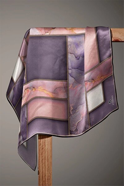 Vissona Twill Silk Scarf Purple, Powder
