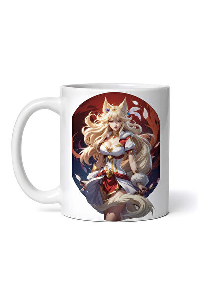 OEM Cană albă personalizată, Ahri cu părul lung, Inovatix®. 330 ml