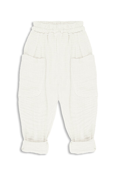 Catz Kids 2'li Paket Boyfriend Müslin Pantolon ( İndigo ve Ekru )