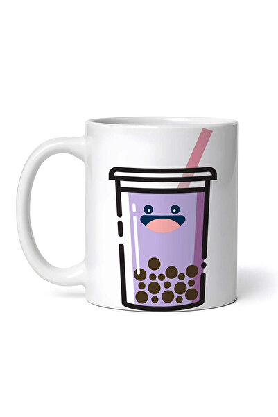 OEM Cană albă personalizată, ceai Boba cu pai, Inovatix®. 330 ml