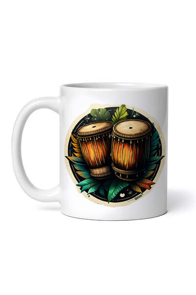 OEM Cană albă personalizată, Bongo Drums, INOVATIX®. 330 ml