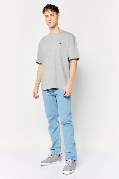 Calvin Klein Men Crew Neck Short Sleeve Embroidered Logo T-shirt, Grey