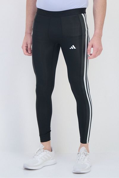 adidas Men Tight Fit Brand Logo Training Leggings, Black