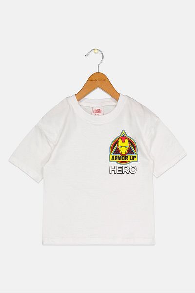 Marvel Toddlers Boy Crew Neck Short Sleeves Graphic Print T-shirt, White