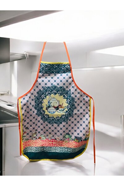PAMUK DÜNYAM HOME Mutfak Önlüğü / Sıvı Geçirmez, Desenli Baskılı Mutfak Önlüğü