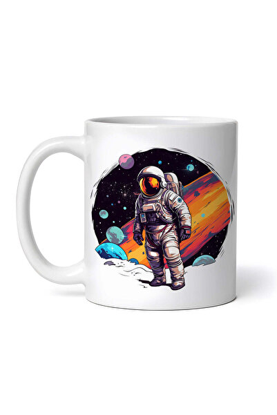 OEM Cană albă personalizată, Astronautul în spațiu Dacian, INOVATIX®. 330ml