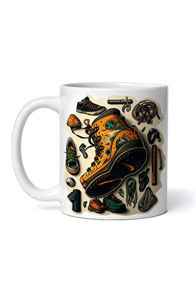 OEM Cană albă personalizată, bocanci de alpinism și set, INOVATIX®. 330ml