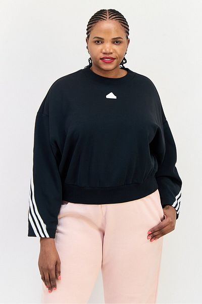 adidas Women Plus Size Long Sleeve Outdoor Sweatshirt, Black