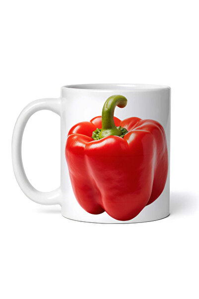 OEM Cană albă personalizată, ardei gras roșu, Inovatix®. 330 ml