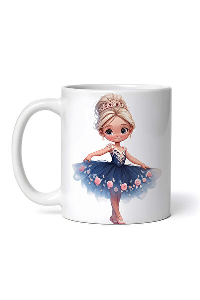 OEM Cană albă personalizată, Balerină cu rochie albastră, Inovatix®. 330 ml