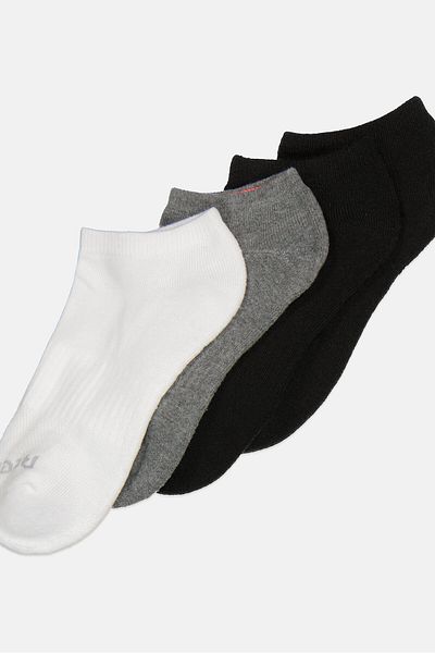 Reebok Women 6 Pairs Brand Logo Low Cut Socks, Black/white/grey