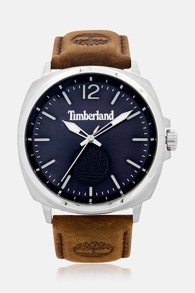 Timberland ساعة رجالية TDWGA0010603 بسوار جلدي تناظري 44 مم، لون بني