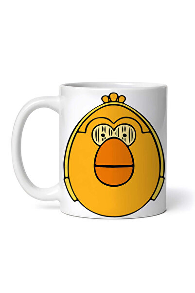 OEM Cană albă personalizată, Angry Birds Pui Galben, INOVATIX®. 330ml