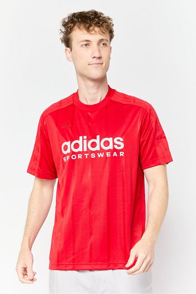 adidas Men Sportswear Fit Short Sleeve Training T Shirt, Red