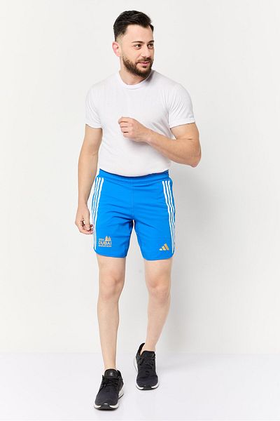 adidas Men Sportswear Fit Drawstring 7 Inseam Running Shorts, Blue