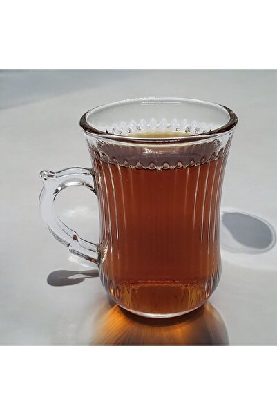 YANPA TİCARET Rayan 6 Lı Çizgili Desen Ankara Mug Kulplu Bardak Seti