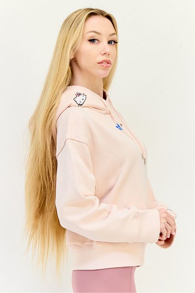 adidas Women Sportswear Fit Long Sleeves Running Hooded Sweatshirt, Light Pink