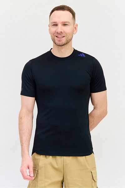 adidas Men Sportswear Fit Short Sleeve Training T Shirt, Black