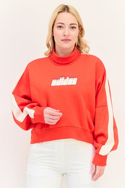 adidas Women Sportswear Fit Long Sleeves Outdoor Sweatshirt, Red