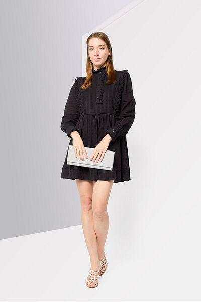 Scotch & Soda Women Textured Laced Mini Dress, Black