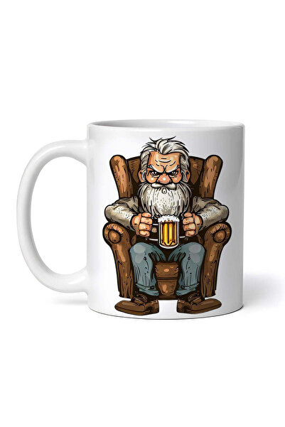 OEM Cană albă personalizată, Old John bea bere, INOVATIX®. 330ml