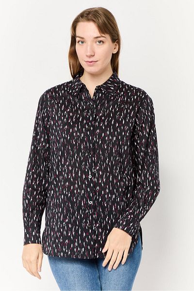 Scotch & Soda Women Spread Collar Long Sleeve Allover Print Shirt, Multicolor